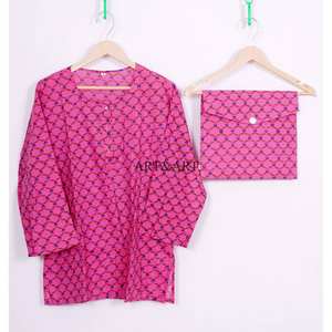 Pijama de Algodón Ecológico Hecho a Mano en India para Mujer, con Estampado Floral, Elegante y Casual, para Verano, Otoño y Vacaciones - Product Image 2