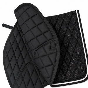 Black White <b>Red</b> <b>Glitter</b> Horse Saddle Pad Equestrian Breathable Customized Sparkle cloth Cotton Supplier Manufacturer Kanpur - Product Image 2