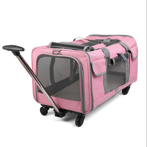Rolling Pet Carrier with Telescopic Handle Airline Approved Pet Travel Bag with Breathable Mesh Multiple Pockets Durable Wheels - Product Image 4