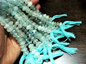 Perles d'aquamarine naturelles non traitées, taille 12 à 13 mm, brin de 8 pouces de long - Product Image 6