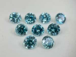 พลอยบลูเซอร์คอนธรรมชาติทรงกลมเจียระไน ขนาดต่างๆ คละไซส์ สำหรับทำเครื่องประดับ - Product Image 3