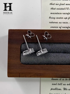 Pendientes de Mariposa con Diamantes Cultivados en Laboratorio Certificados por IGI, Oro Blanco Sólido de 14K y 18K, Diamantes con Corte Marquesa y Pera en Racimo de Mariposa - Product Image 3