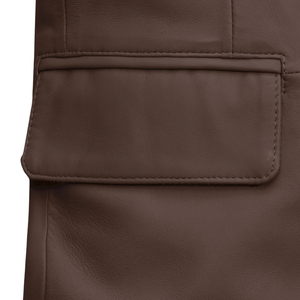 <b>Leather</b> Cult <b>Men's</b> Brown Genuine <b>Leather</b> <b>Blazer</b> Satin Lined Single Button Smart Casual Jacket - Product Image 6