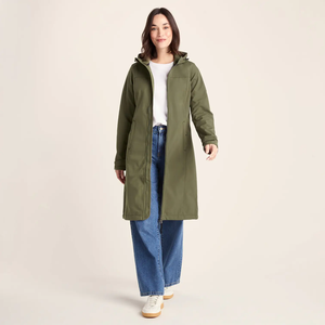 Chaqueta Larga Impermeable de Forro Polar Ecológico Reciclado para Mujer, con Capucha, Cierre Completo, Ligera, Cálida, Bordada, para Invierno - Product Image 3