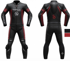 Mono/Traje de Carreras de Motos Personalizado, Cuero Vacuno/Canguro de Primera Calidad |   Listo para la pista |   Protección de Nivel 2 - Product Image 1
