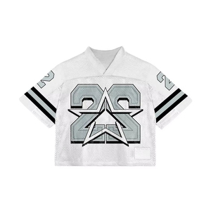 Maillot de football américain unisexe à col en V, manches courtes, imprimé floral sublimé, respirant, vêtements de sport, taille adulte, fabrication OEM - Product Image 1