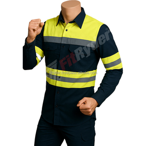 Unisex High-Visibility ANSI Work <b>Shirt</b> Long Sleeve <b>Hi</b>-<b>Vis</b> Construction Uniform Enhanced Reflective Safety Workwear Breathable - Product Image 4