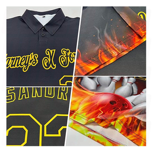 Camisetas polo reversibles para hombre con impresión por sublimación 3D personalizadas al por mayor de fábrica, jersey profesional para equipos de billar y pool - Product Image 6