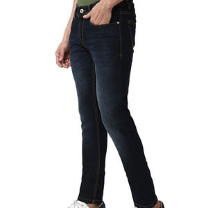 Jeans pour hommes de haute qualité, pantalon décontracté avec logo de marque personnalisé, coupe droite, taille moyenne, service OEM en gros - Product Image 2