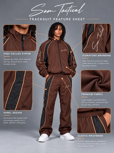 Ensemble survêtement homme Sam Tactical marron, sweat à capuche zippé et pantalon, streetwear, automne, séchage rapide, polyester, vêtements de sport - Product Image 5