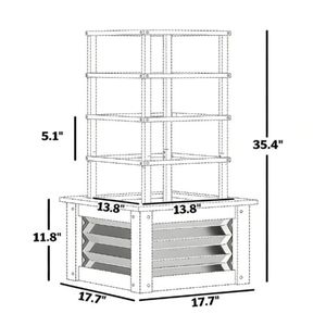Fioriera Rialzata in Legno con Telaio a Griglia e Vaso Grigio, Contenitore Resistente per Piante da Esterno, Recinzioni, Tralicci e Cancelli - Product Image 6