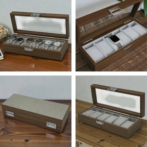 Luxury Wooden Watch Box for 6 Watches Hanging Tabletop Options Modern Watch Organizer Glass Display <b>Top</b> Eco-Friendly Durable - Product Image 5