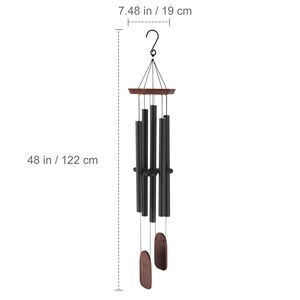 Campane a Vento Profonde da 48 Pollici con 5 Tubi, Grandi Campane a Vento Commemorative Uniche per Ornamenti da Giardino, Regalo Anniversario Sorprendente - Product Image 2