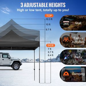10 X 10 FT Pop up <b>Canopy</b> <b>Tent</b> with Removable Sidewalls Wheeled Bag UV Resistant Waterproof Insulation for Outdoor Patio Gazebo - Product Image 4