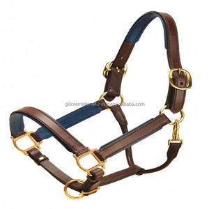 Productos ecuestres de carreras de caballos más vendidos, acolchado doble de alta resistencia y costuras, cabestro de caballo de cuero marrón Habana, todos los tamaños - Product Image 1