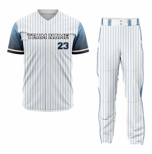 Uniforme de Béisbol Personalizable para Equipos, 100% Poliéster, Impresión Digital, Transpirable, Manga Corta, Cuello Redondo, Bolsillos, Servicio OEM - Product Image 1