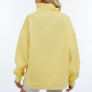 Sudadera de cuello alto con hombros caídos, de forro polar, extragrande, de alta calidad y personalizada para mujer - Product Image 6