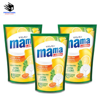 Liquide vaisselle Mama Lemon, détergent écologique, jetable, nettoyage en profondeur, antibactérien, parfum citron frais intense, menthe Daun