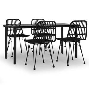 Ensemble de salle à manger de jardin noir pour meubles d'extérieur - Product Image 2