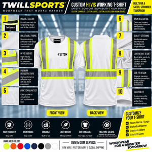 <b>High</b> Visibility Reflective Safety <b>T</b> <b>Shirt</b> Short Sleeve Workwear for Construction and Industrial Workers - Product Image 6