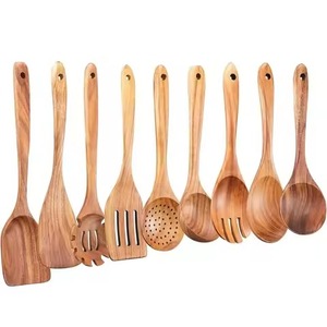 Juego de utensilios de cocina de madera de haya de 5 piezas, espátula ranurada para servir espaguetis, utensilios de madera para sartenes antiadherentes y repostería, ¡Gran Venta! - Product Image 2
