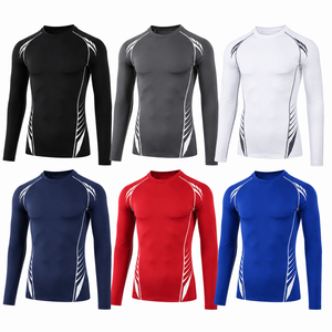 Custom Long Sleeve <b>Compression</b> <b>Shirt</b> <b>Men</b> OEM Athletic Base Layer Gym Running Training Rash Guard Private Label - Product Image 2