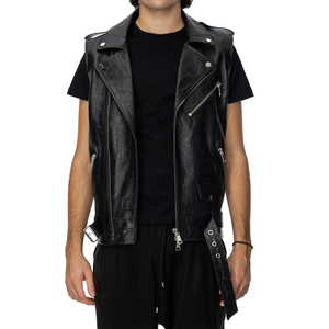 Gilet en cuir respirant personnalisé de haute qualité pour hommes, style hip-hop, vêtement d'extérieur pour l'hiver, service OEM - Product Image 1