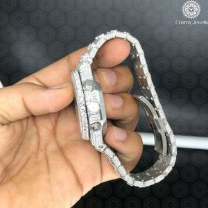 Montre de luxe pour homme Charm Jewells, acier inoxydable, lunette sertie de diamants, mouvement mécanique analogique, boîtier 40 mm, date automatique, étanche 10 bars - Product Image 4