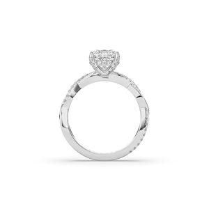 Bague de fiançailles en diamant de laboratoire taille coussin 2 carats, argent 925 plaqué or, certifiée IGI, style luxueux et léger pour femme - Product Image 3