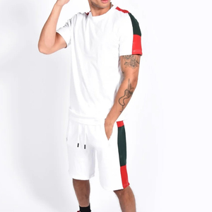 2026 New Daily Breathable Sports Fitness Round Neck Cotton Breathable Short Sleeve <b>Comfortable</b> Soft Men T-Shirt and Short Set - Product Image 3