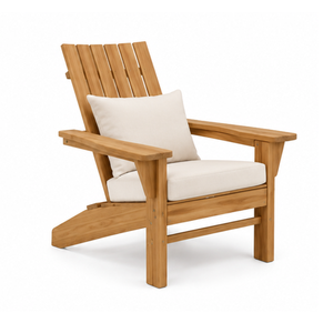 Sillón de Exterior de Madera de Teca Sólida de Lujo con Cojín, Silla Moderna para Patio y Jardín, para Hotel, Villa o Resort - Product Image 1