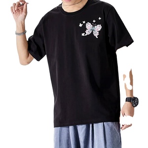 T-shirts pour hommes avec logo brodé personnalisé, fabriqués en usine, design unique, t-shirt imprimé et brodé pour hommes en couleur unie - Product Image 3