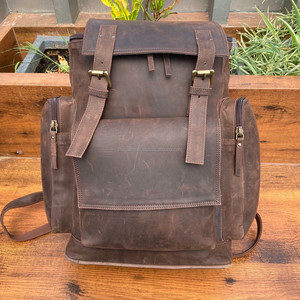 Personalized Vintage Full Grain Leather <b>Men</b> Laptop Backpack School <b>Bag</b> Travel Camping Daypack Rucksack <b>Men's</b> Leather Backpacks - Product Image 2