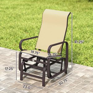 Set di 2 poltrone lounge scorrevoli singole color kaki, costruzione leggera in metallo e rete - Product Image 3