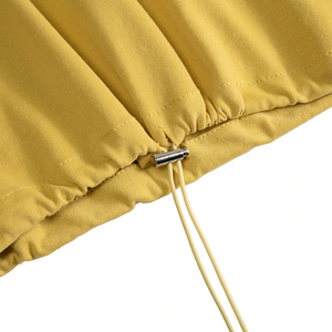 Solid Color Ladies Classic Style Hoodies Short Length Cropped Hooded <b>Jumper</b> Comfortable <b>Fitted</b> Adjustable Waist Crop Hood - Product Image 5