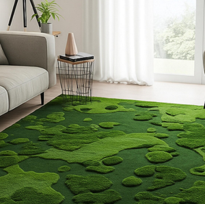 Alfombra de lana verde oscuro, hecha a mano, con diseño nuevo, de alta calidad, ecológica, para sala de estar, habitaciones infantiles, hoteles y oficinas. - Product Image 5