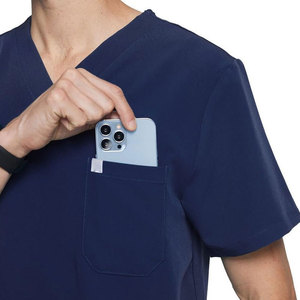 Ensemble de blouses médicales imprimées pour femmes, motif cœur de chiot rose mignon, uniforme d'infirmière, haut et pantalon à col en V, uniforme de soins de santé - Product Image 6