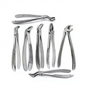 Juego de fórceps para extracción dental, con mango estriado plateado, clase I, instrumentos quirúrgicos manuales - Product Image 6