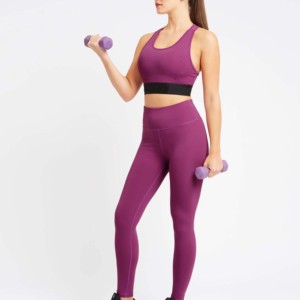 Ensemble de vêtements de sport streetwear pour femmes, 2 pièces, couleur unie, tricoté, respirant, séchage rapide, écologique, hauts de yoga sans manches - Product Image 1