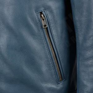 Veste en cuir pour homme style motard NAI-0484A, vêtements de moto tendance, col rond, manteau de moto de couleur personnalisée - Product Image 5