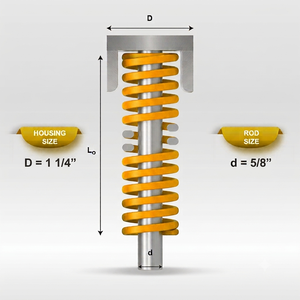 Resorte de compresión amarillo Mollificio Bordignon USG de sección ovalada con carga pesada, diámetro: 1 1/4, diámetro de la varilla: 5/8 - Product Image 1