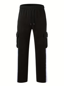 Men's Cargo Jogger Pants Breathable Quick Dry Eco-Friendly Lightweight Polyester/Cotton Drawstring Waist Straight Leg Trousers - Product Image 2