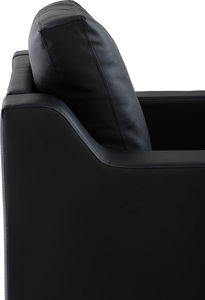 Sleek Modern 1-Seater Sofa Compact Black Accent <b>Chair</b> with High-Density Foam Cushion for <b>Small</b> Apartment Living Room - Product Image 5