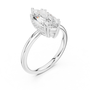 Bague de fiançailles en diamant taille marquise avec diamants latéraux cultivés en laboratoire, certifiée GIA, bijoux classiques pour femmes - Product Image 6