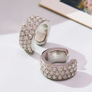 ต่างหูหนีบแบบหนา สแตนเลส ไม่ต้องเจาะหู ประดับคริสตัลเซอร์โคเนีย - Product Image 2