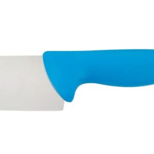 Cuchillos de cocina Blue Grip con hoja plateada de filo recto, mango contorneado y protección para los dedos para cortar verduras y preparar comidas - Product Image 5