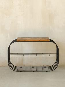 Rustic <b>Shoe</b> <b>Rack</b> With Storage Grid Shelf Space Saving Organizer Strong Curved Frame Stylish <b>Seating</b> Entryway Storage Solution - Product Image 4