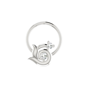 เครื่องประดับจมูกทอง 14K ลายดอกไม้ ดีไซน์สวยงาม สำหรับผู้หญิง สไตล์ชาติพันธุ์ ประดับเพชรธรรมชาติ 0.03 กะรัต - Product Image 3