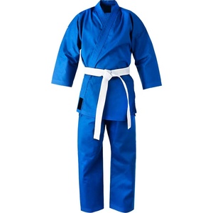 Blue BJJ <b>Kimono</b> Unisex One-Piece 100% Cotton Durable with White <b>Belt</b> Included - Product Image 1