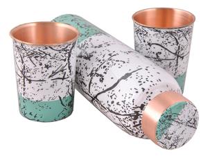 Marble Printed Copper Water Bottle Set with Two <b>Glasses</b> Ayurvedic <b>Drinking</b> Bottle Reusable Copper Flask - Product Image 1
